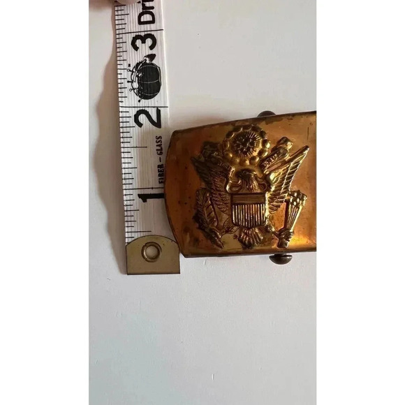 Antique United States US‎ 24K Gold Plated Army Belt Buckle Eagle Brass main image 7